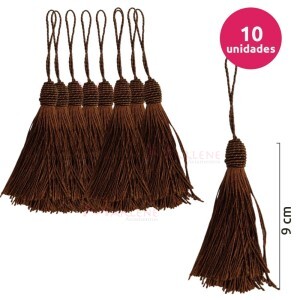 Pingente de seda ou tassel tulipa 9 cm com 10 unidades no pacote