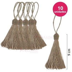 Pingente de seda ou tassel tulipa 9 cm com 10 unidades no pacote