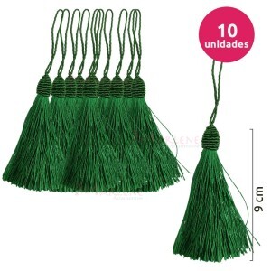 Pingente de seda ou tassel tulipa 9 cm com 10 unidades no pacote