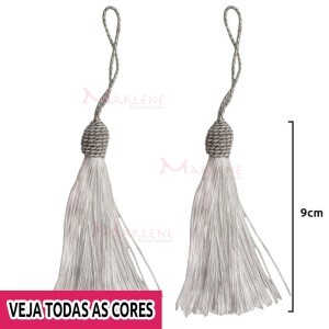 Pingente de seda 9cm com 2 unidades