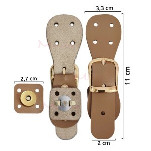 Fecho para bolsa ouro com botão de ímã 14mm e fivela de metal MF-02-1 para costurar