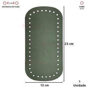 Fundo para bolsa de crochê 12x23cm retangular em couro sintético