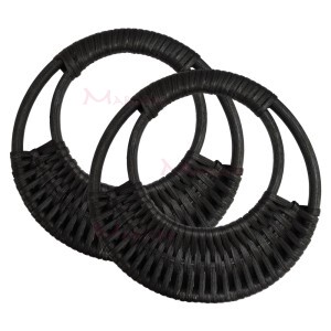 Alça rattan para bolsa redonda 16 cm trançada com 1 par