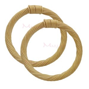 Alça rattan para bolsa redonda 12,5 cm trançada com 1 par