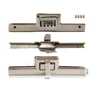 Fecho torniquete para  tampa de bolsa cor níquel 9cm HYSK7005-1 com 1 unidade