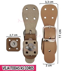 Fecho para bolsa com botão de ímã 14mm e fivela de metal MF-02-1 para costurar